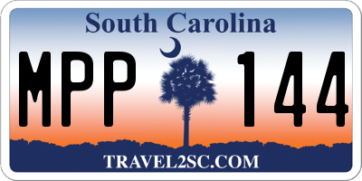 SC license plate MPP144