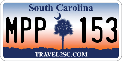 SC license plate MPP153