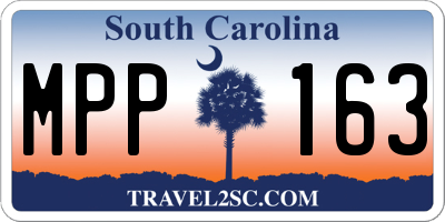 SC license plate MPP163