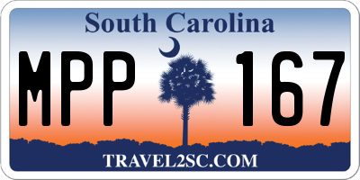 SC license plate MPP167