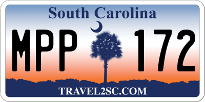 SC license plate MPP172