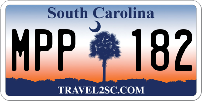 SC license plate MPP182