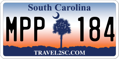 SC license plate MPP184