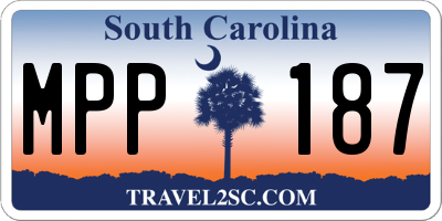 SC license plate MPP187