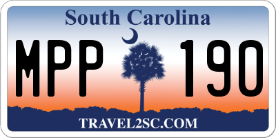 SC license plate MPP190