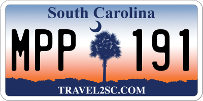 SC license plate MPP191