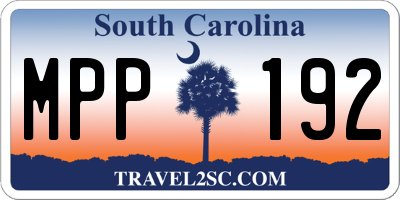 SC license plate MPP192