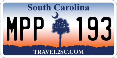 SC license plate MPP193