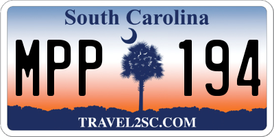 SC license plate MPP194