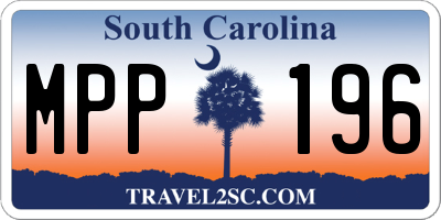 SC license plate MPP196