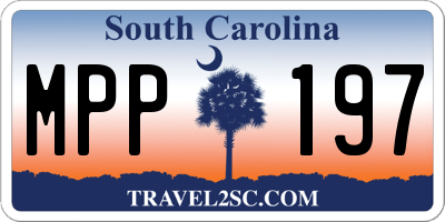 SC license plate MPP197