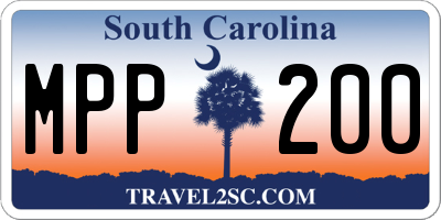 SC license plate MPP200