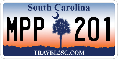SC license plate MPP201