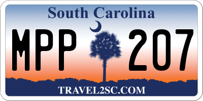 SC license plate MPP207