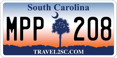 SC license plate MPP208