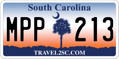 SC license plate MPP213