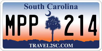 SC license plate MPP214
