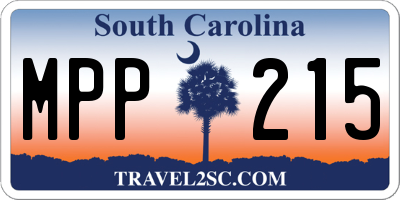 SC license plate MPP215