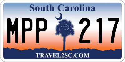 SC license plate MPP217
