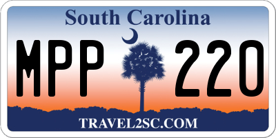 SC license plate MPP220