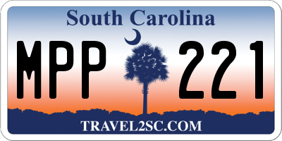 SC license plate MPP221