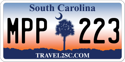 SC license plate MPP223