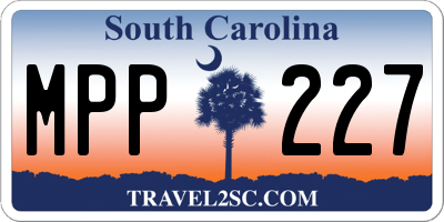 SC license plate MPP227
