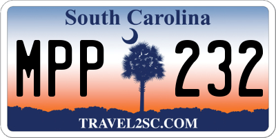 SC license plate MPP232