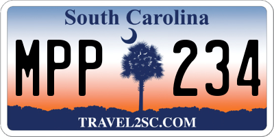 SC license plate MPP234