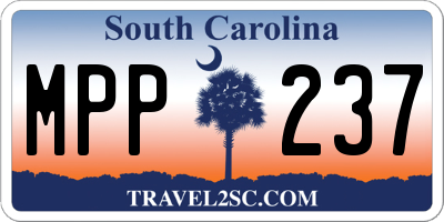 SC license plate MPP237