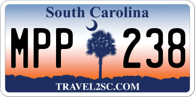 SC license plate MPP238