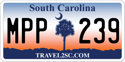 SC license plate MPP239