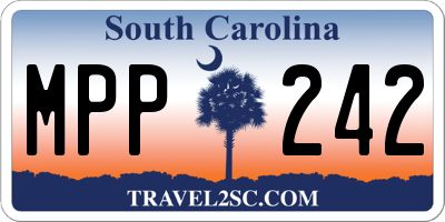 SC license plate MPP242