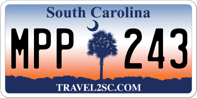 SC license plate MPP243