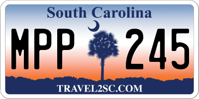 SC license plate MPP245