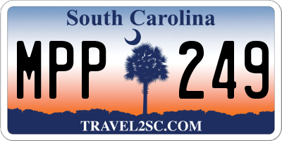 SC license plate MPP249