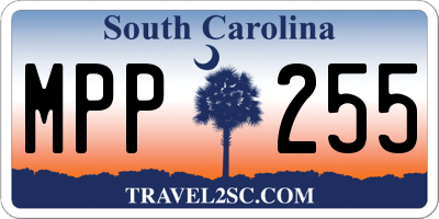 SC license plate MPP255