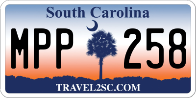 SC license plate MPP258