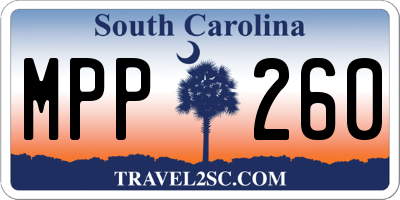 SC license plate MPP260