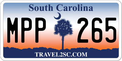 SC license plate MPP265