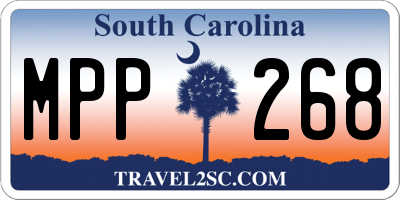 SC license plate MPP268