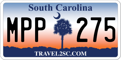 SC license plate MPP275