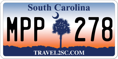 SC license plate MPP278