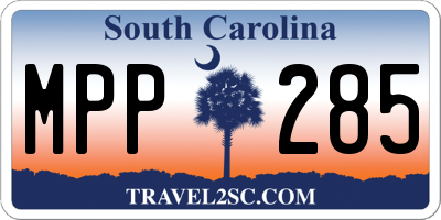 SC license plate MPP285