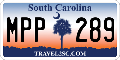 SC license plate MPP289