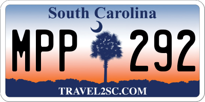 SC license plate MPP292