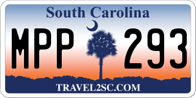 SC license plate MPP293