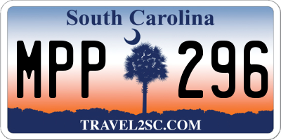 SC license plate MPP296