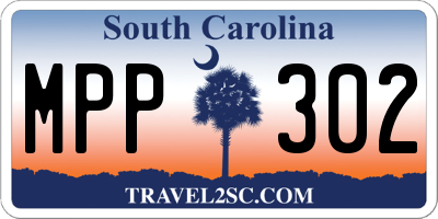 SC license plate MPP302