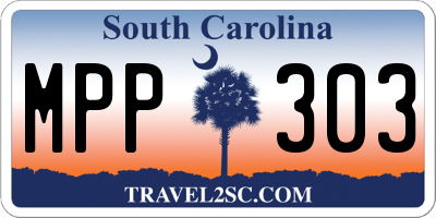 SC license plate MPP303